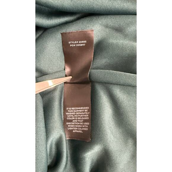 NWT Lulus Thoughts of Hue Emerald Green Surplice Maxi Dress Size XL Chiffon Slit - Picture 10 of 10